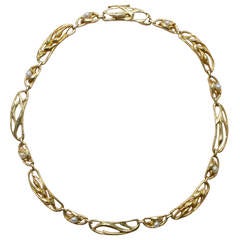 Arnould Collier d'oreilles en or et perles en forme de corne