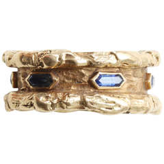 Cartier Paris Sapphire Gold Band Ring
