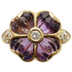 Boucheron Amethyst Diamond Flower Ring