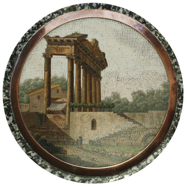 Temple of Concord Micro Mosaic Hardstone Box