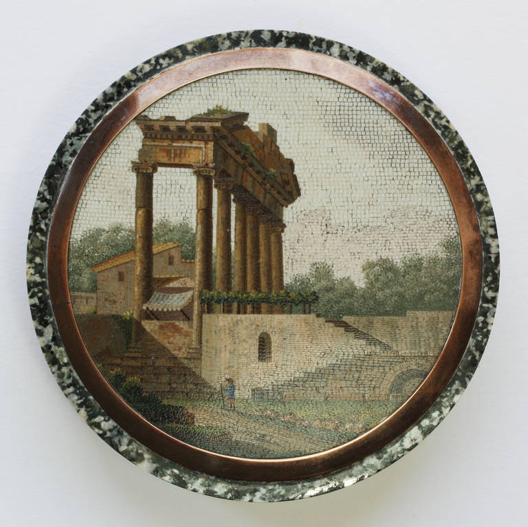 Temple of Concord Micro Mosaic Hardstone Box