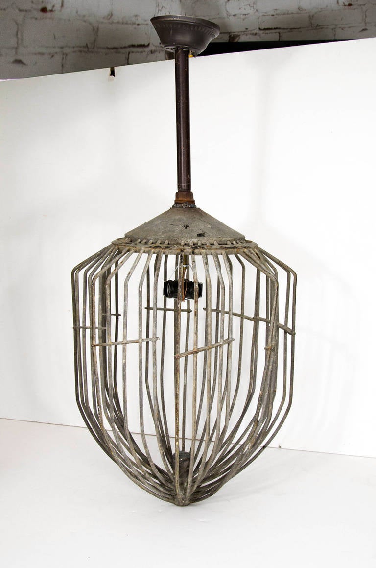 Large-scale Industrial wire whisks pendant light.
