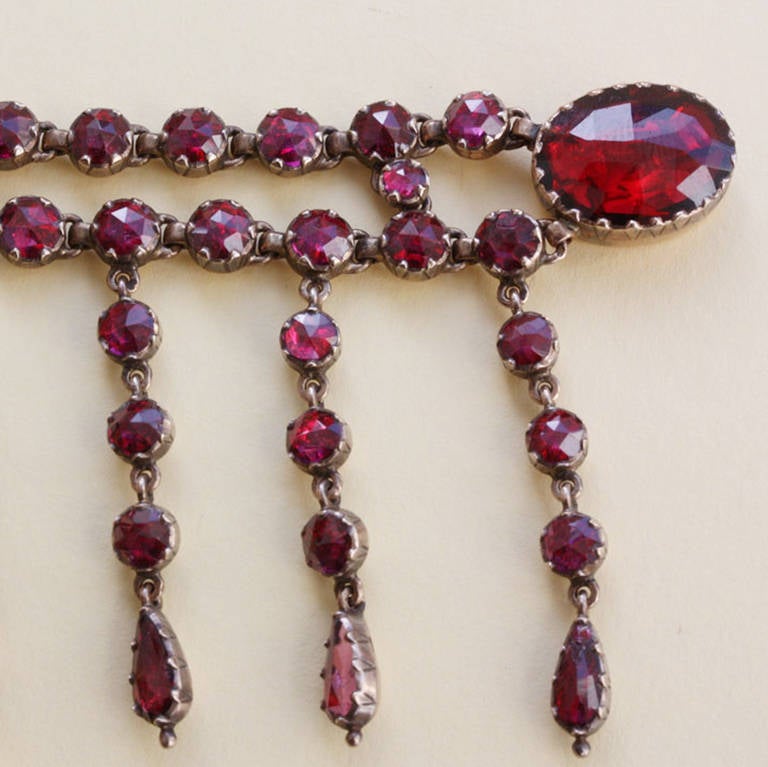 Women's Garnet Fringe Necklace