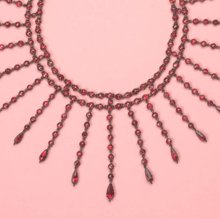 Victorian Garnet Fringe Necklace