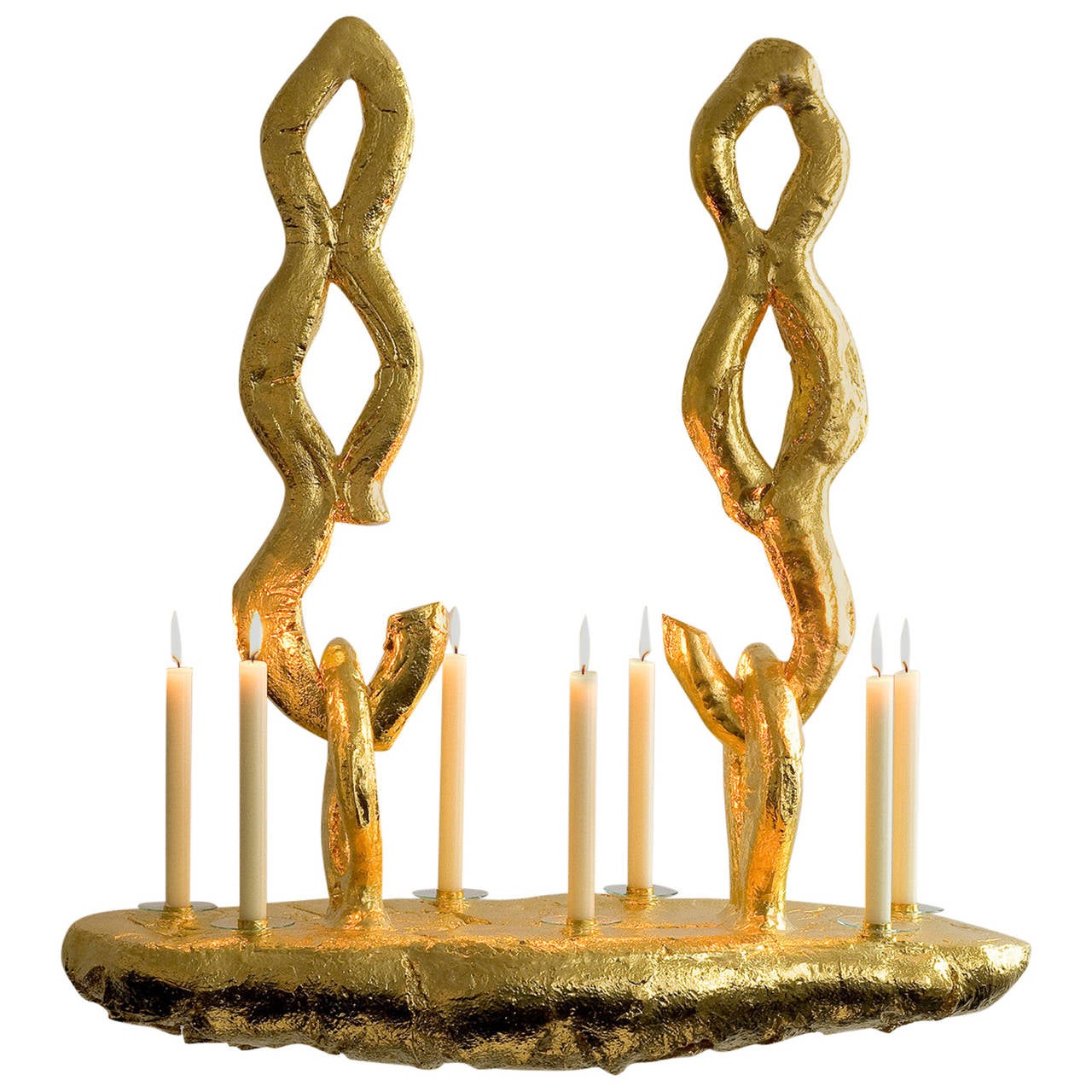 Casimir 2009 gilded aluminum candlestick For Sale