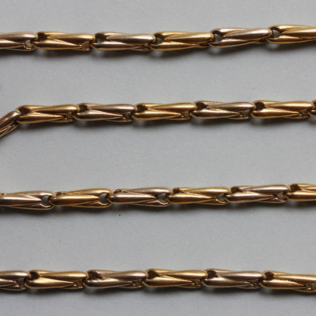 Cartier Two Color Gold Chain Link Necklace In Excellent Condition In Amsterdam, NL