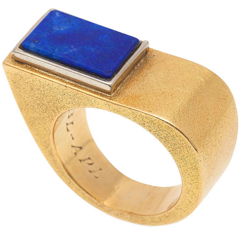 Cartier Asymmetrical Lapis Gold Ring