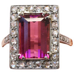 Edwardian Tourmaline Diamond Ring 11