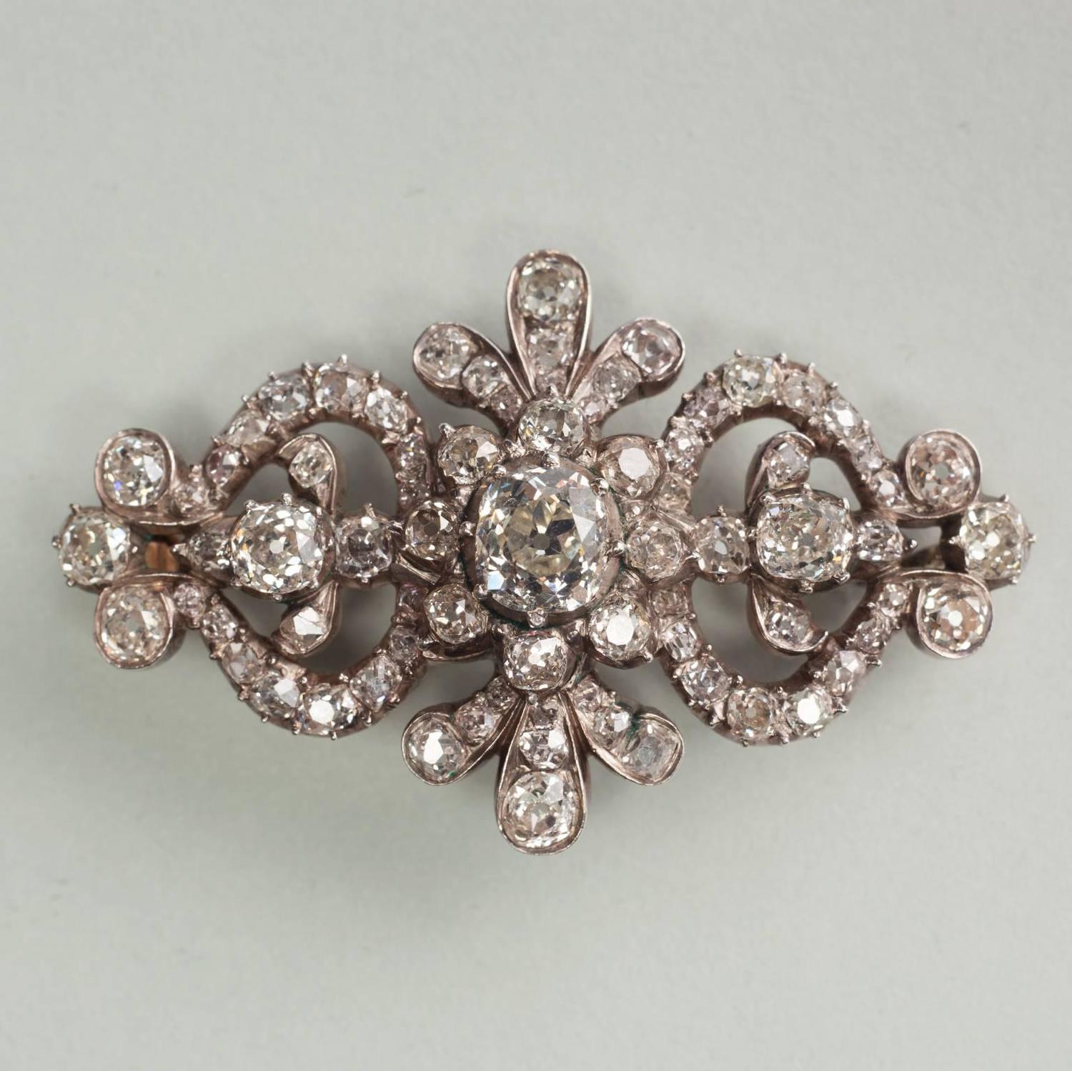 Antique Diamond Brooch For Sale at 1stdibs