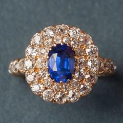 Sapphire Diamond Gold Ring