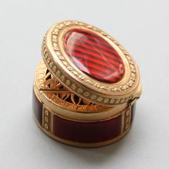 18th Century Red Enamel Gold Vinaigrette
