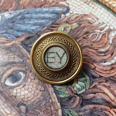 Castellani Micromosaic Gold Etruscan Revival Brooch