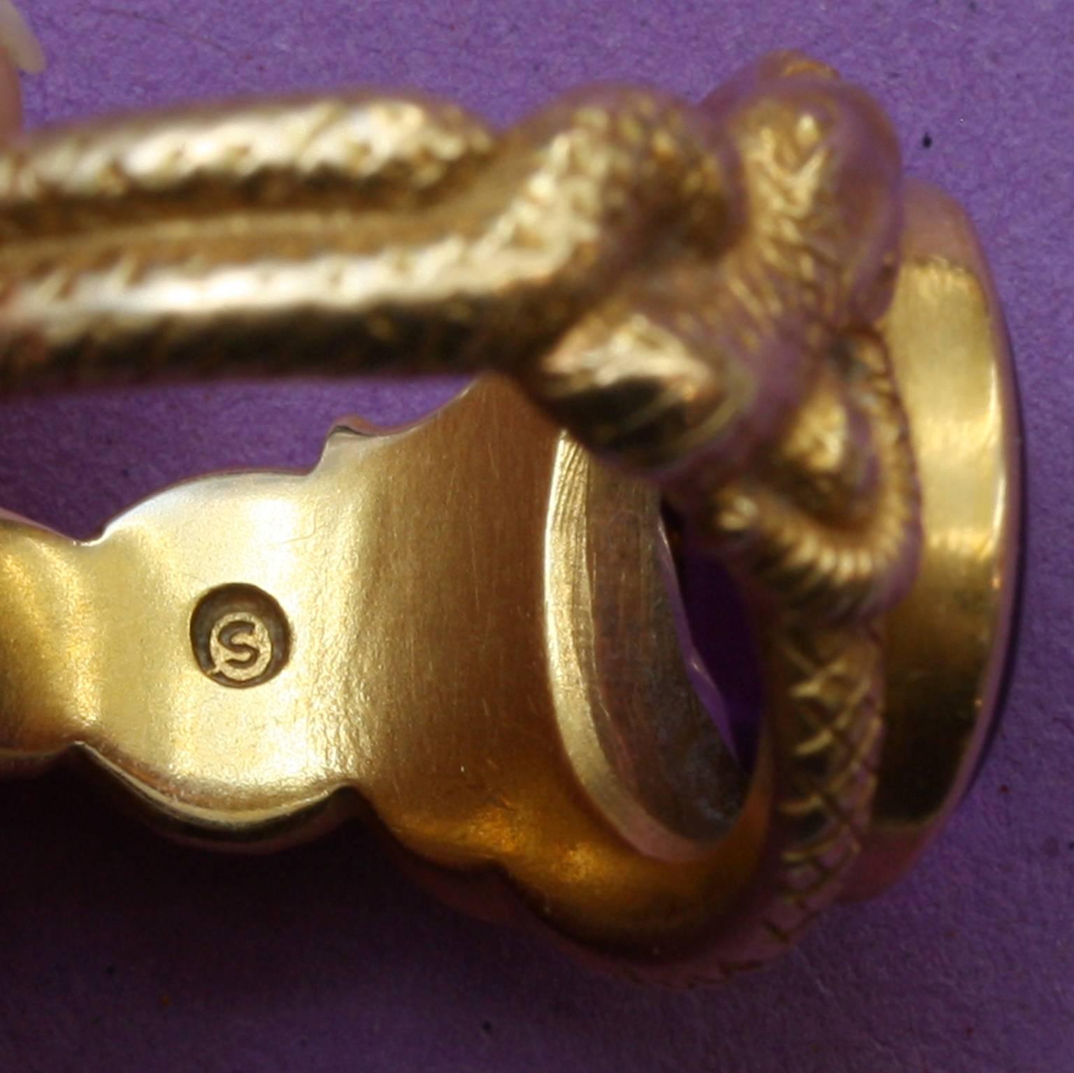Women's or Men's George O. Street & Sons Amethyst Gold Snake Ring