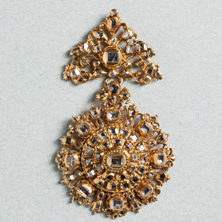 Antique 17th Century Spanish Diamond Gold Pendant at 1stDibs antique spanish jewelry