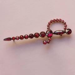 Large Garnet Gold Sword Brooch