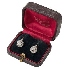A Pair of 18k Gold and Diamond Dormeuse Earrings