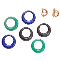 A pair of gold and diamond Van Cleef & Arpels earrings with interchangeable hoop