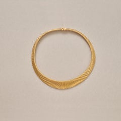 An 18k Gold French Tubogaz Necklace