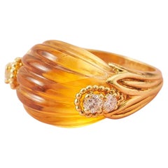 An 18k Gold Van Cleef & Arpels Citrine and Diamond Ring