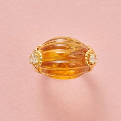 An 18k Gold Van Cleef & Arpels Citrine and Diamond Ring