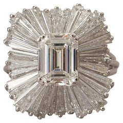 A Platinum and Diamond Ballerina Ring