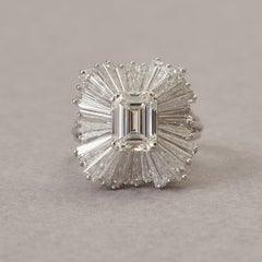 A Platinum and Diamond Ballerina Ring