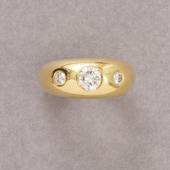 Cartier-Ring aus Gold mit drei Edelsteinen und Diamanten