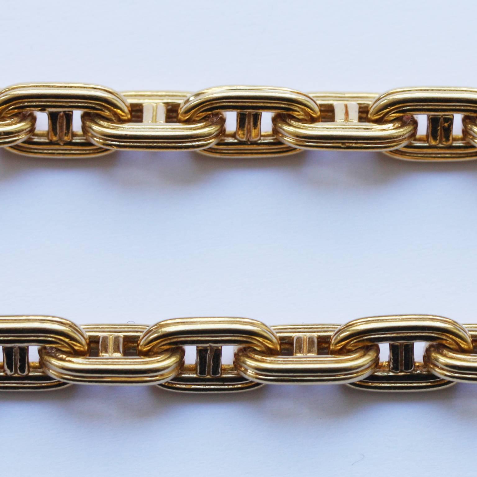 hermes chaine d'ancre necklace gold