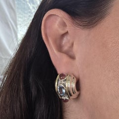 David Yurman Sterling Silver Blue Topaz & Pink Tourmaline Earrings