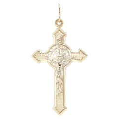 14K Two-Tone Gold Cross Pendant