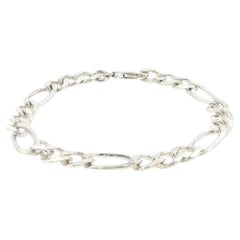 Sterling Silver 7.6mm Figaro Link Bracelet 8 Inches