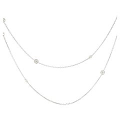 Morelli 18K White Gold Diamond Station Necklace