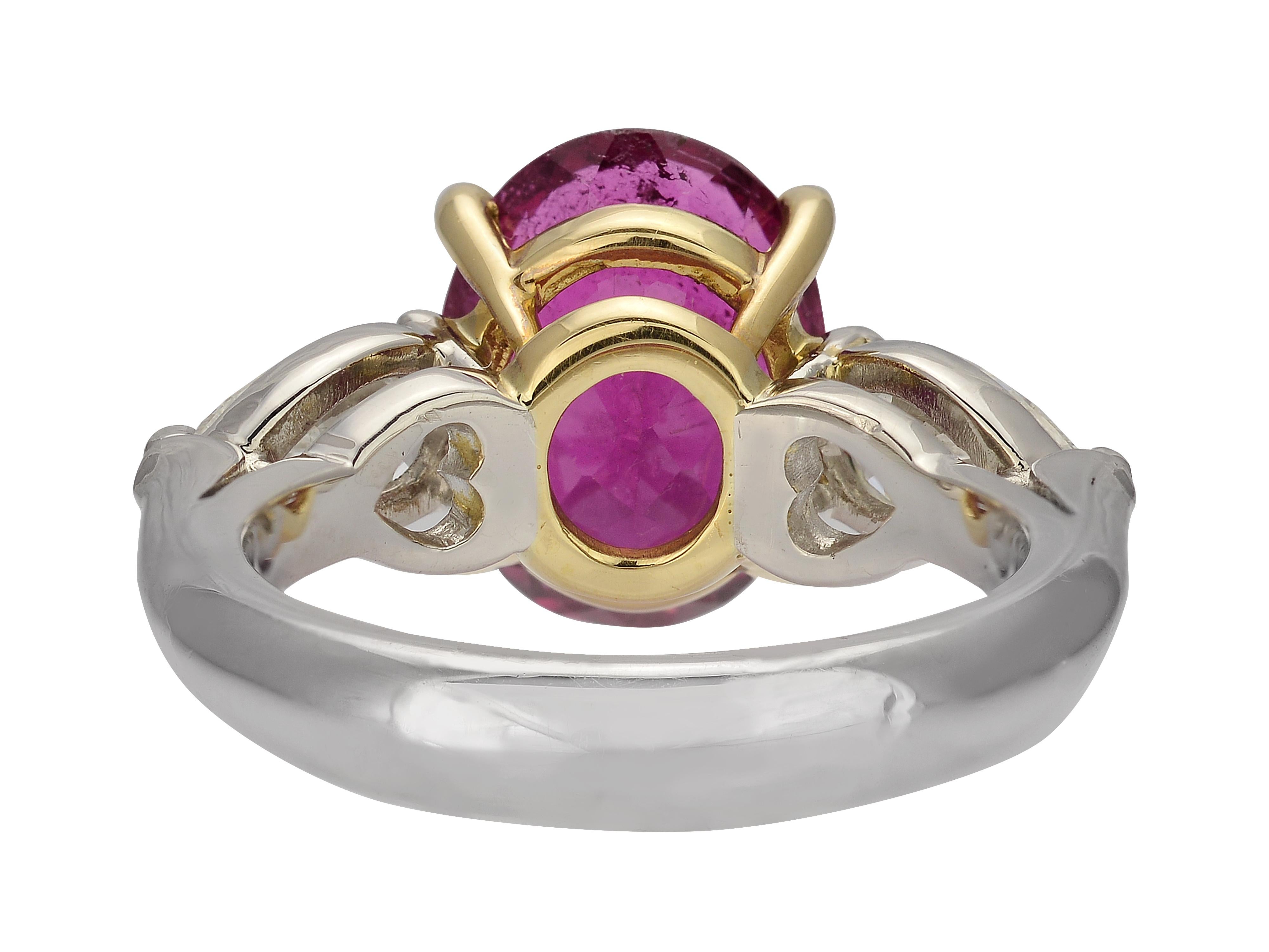 Contemporary 4.06 Carat Pink Tourmaline Ring