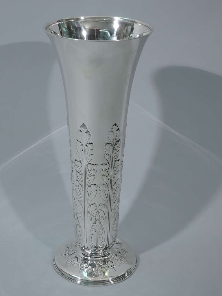 Art Nouveau Tiffany Vase - Large with Acanthus Leaves - American Sterling Silver - C 1912
