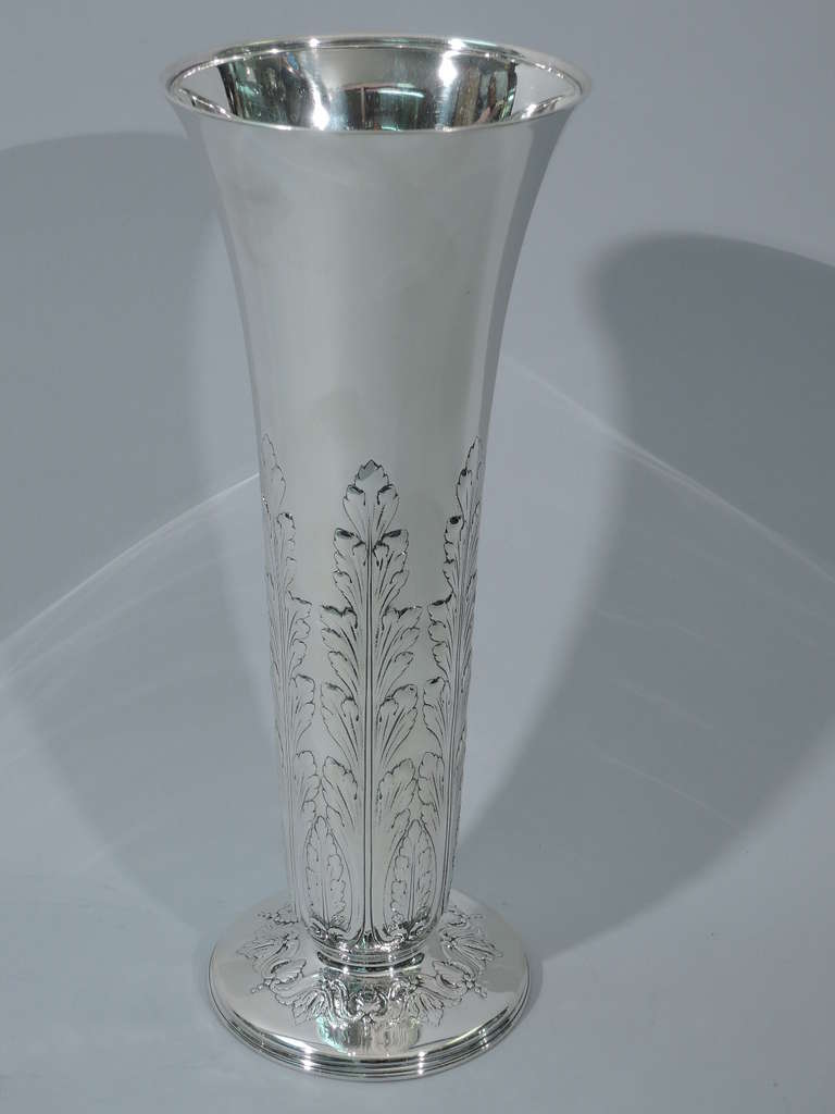 Tiffany Vase - Large with Acanthus Leaves - American Sterling Silver - C 1912 In Excellent Condition In New York, NY