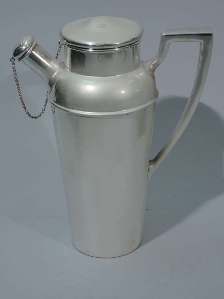 Women's or Men's Art Deco Cocktail Shaker - Modern Martini - American Sterling Silver - C 1920