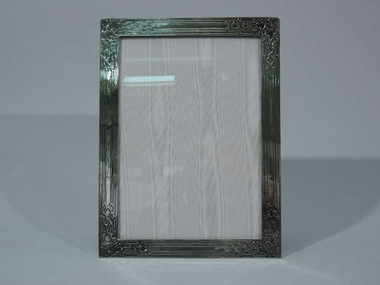 Art Nouveau Tiffany Frame with Strapwork - Picture Photo - American Sterling Silver - C 1910
