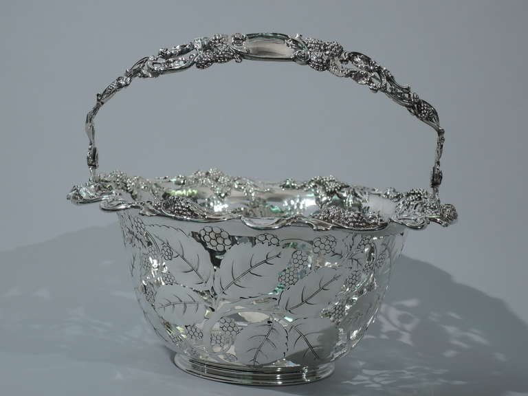 Edwardian Tiffany Blackberry Basket - American Sterling Silver - C 1905