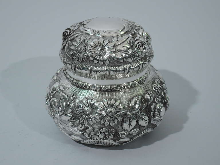 Stieff Vanity Box - Baltimore Repousse - American Sterling Silver - C 1910