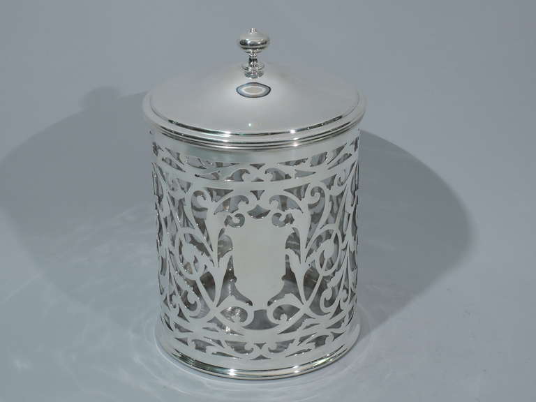 Men's Gorham Humidor - American Clear Glass & Cased Silver Overlay - 1911