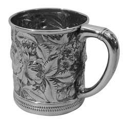 Antique Gorham Christening Mug - Beautiful Baby Cup - American Sterling Silver - 1888