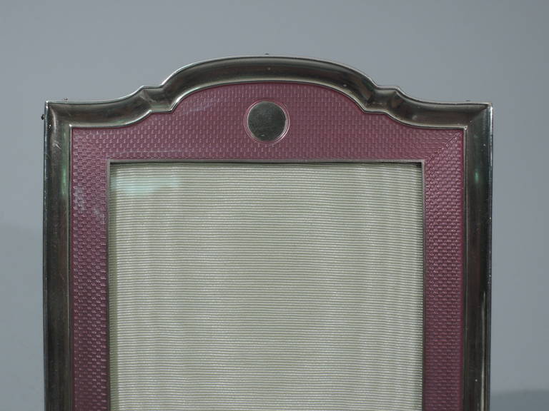 Art Deco Frame - English Sterling Silver & Pink Enamel - Photo Picture 1