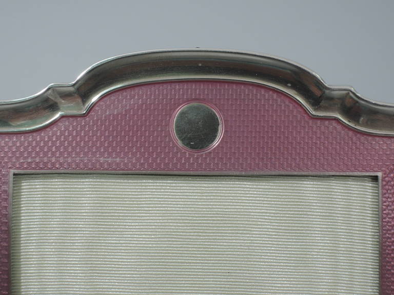 Art Deco Frame - English Sterling Silver & Pink Enamel - Photo Picture 2