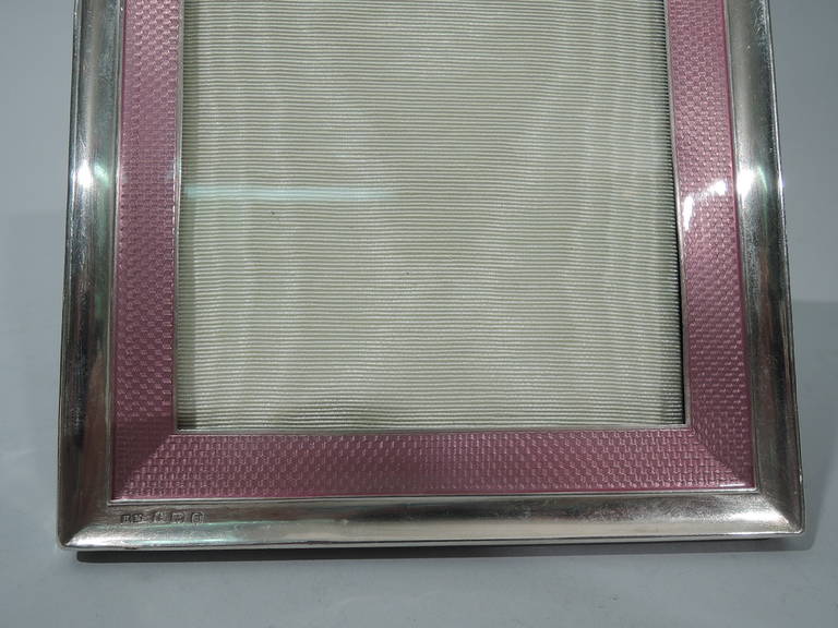 Art Deco Frame - English Sterling Silver & Pink Enamel - Photo Picture 5