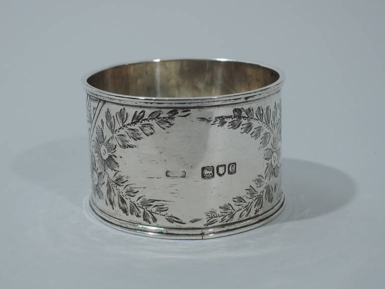 Victorian Napkin Rings - Aesthetic Movement - English Sterling Silver 6