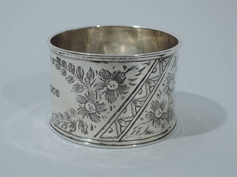Victorian Napkin Rings - Aesthetic Movement - English Sterling Silver 4