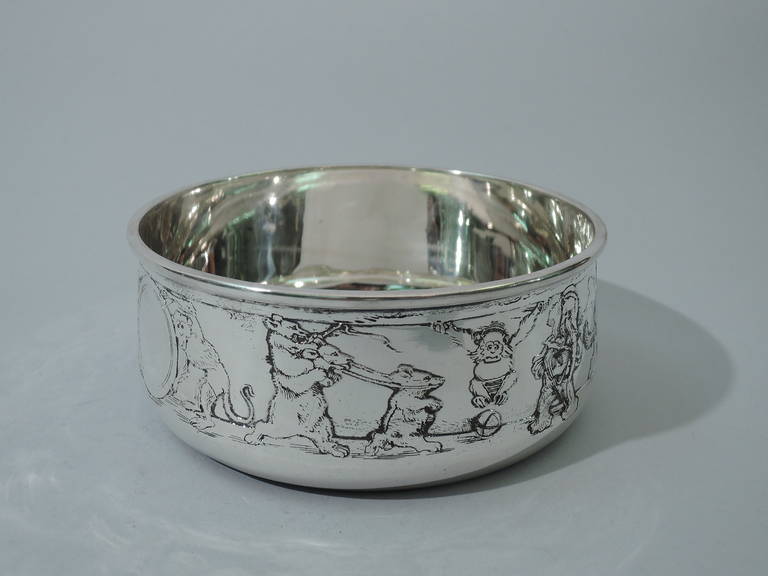 Women's or Men's Here Comes the Circus - Sweet Sterling Silver Baby Bowl and Plate by Kerr