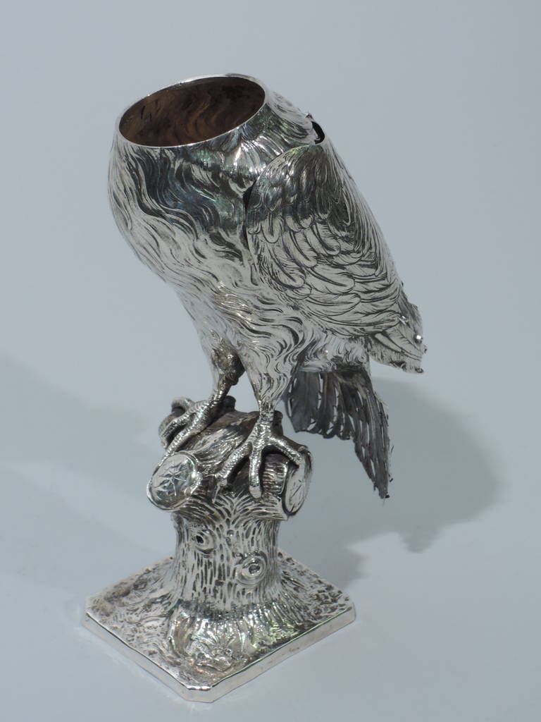 Women's or Men's German Silver Owl Spice Box