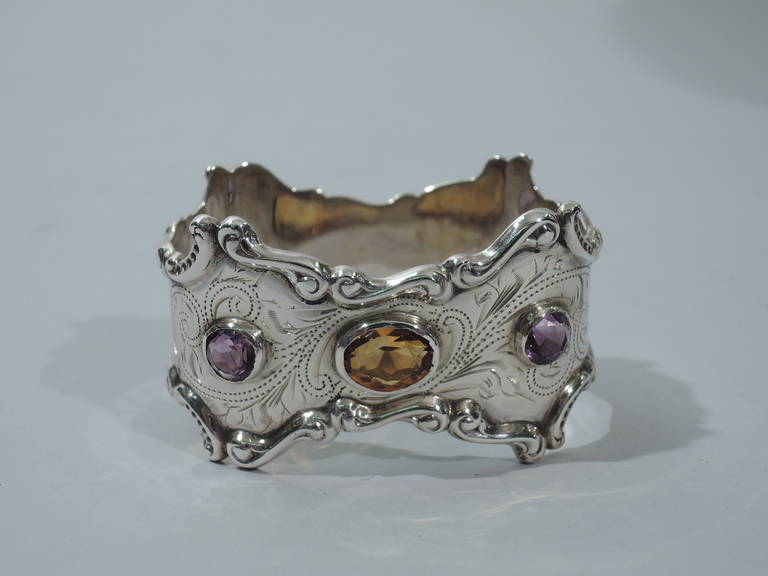 Edwardian Napkin Rings in Sumptuous Sterling Silver & Jewels  2