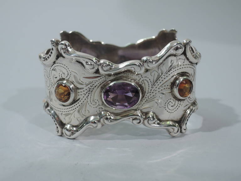 Edwardian Napkin Rings in Sumptuous Sterling Silver & Jewels  3